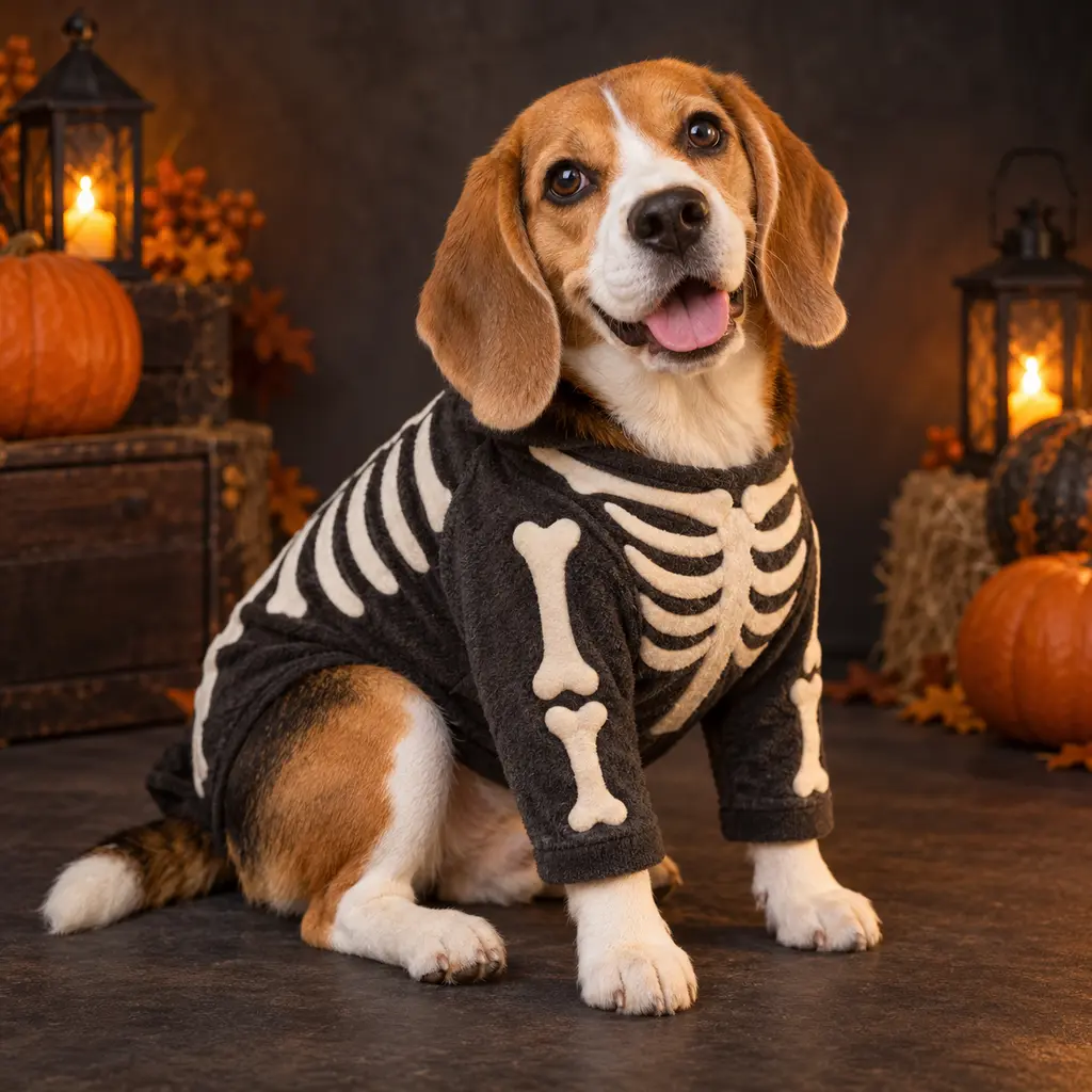 Skeleton Costume pet portrait